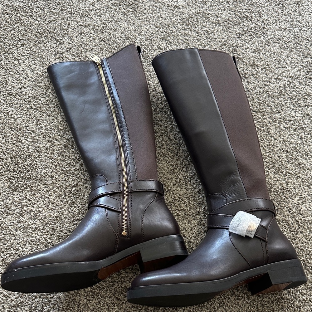 Coach Brown Over the Knee Boots with Streamlined Design